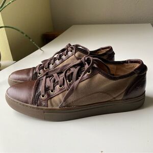 Frye Justin Low lace up sneaker leather canvas size 9